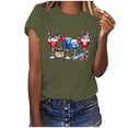 thumbnail image 2 of SOOMLON Red White and Blue Womens Oversized Tee Shirts Wine Glass Patriotic Shirts Crew Neck Usa Flag Tops Short Sleeve Beach T-Shirt Funny Tee Blouse Resort Wear, 2 of 4