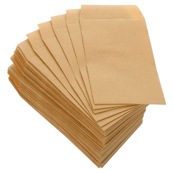 OFFIGAM 50PCS Coin Envelopes Kraft Paper Light Brown Self Adhesive Sealing for School Supplies
