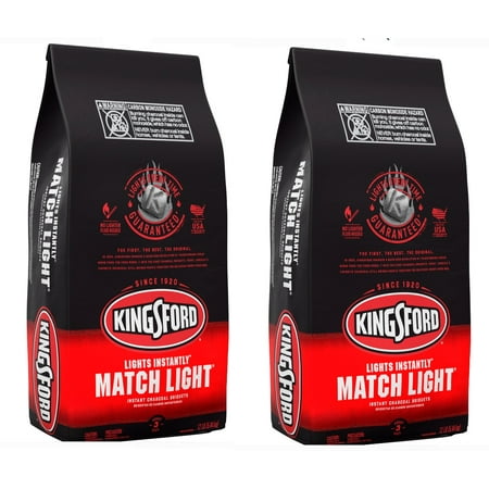 (2 pack) Kingsford Match Light Instant Charcoal Briquettes, BBQ Charcoal for Grilling - 12