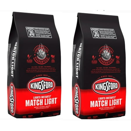- (2 pack) Kingsford Match Light Instant Charcoal Briquettes, BBQ Charcoal for Grilling - 12 Pounds