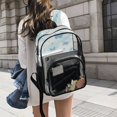 thumbnail image 6 of Large Clear PVC Backpack Heavy Duty See Through Backpack for Adults Work Travel, Blue Butterfly Stars Printed 12L, 6 of 8