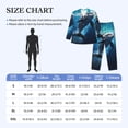 thumbnail image 4 of Balery Ice Blue Ocean Cute Dolphin Pijama para Hombre de Dos Piezas con Manga Larga, Conjunto de Dormir y Descanso Suave con Bolsillos-X-Large, 4 of 7