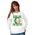 thumbnail image 4 of Betty Boop Saint Paddys Kiss Me Women Crewneck Sweatshirt Brisco Brands M, 4 of 6