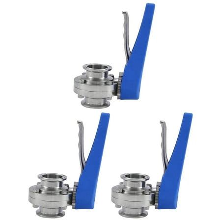 

3X 1-1/2 Inch 38mm Sanitary 1.5 Inch Clamp Butterfly Valve Squeeze Trigger for Homebrew Dairy Product