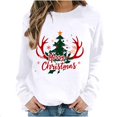 thumbnail image 2 of asdoklhq Christmas Women Sweatshirt Women's Round Neck Christmas Printed Sweatshirt Long Sleeved Top Sweatshirt White M, 2 of 6