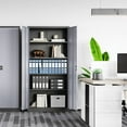 thumbnail image 6 of MIIIKO Metal Storage Cabinet with Locking Doors, Black Garage Storage Cabinets with 4 Adjustable Shelves, 6 of 6
