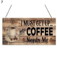 thumbnail image 2 of Flmtop Sign Plaque Decorative Smooth Edge Wooden Coffee Elements Door Pendant for Cafe Shop, 2 of 8