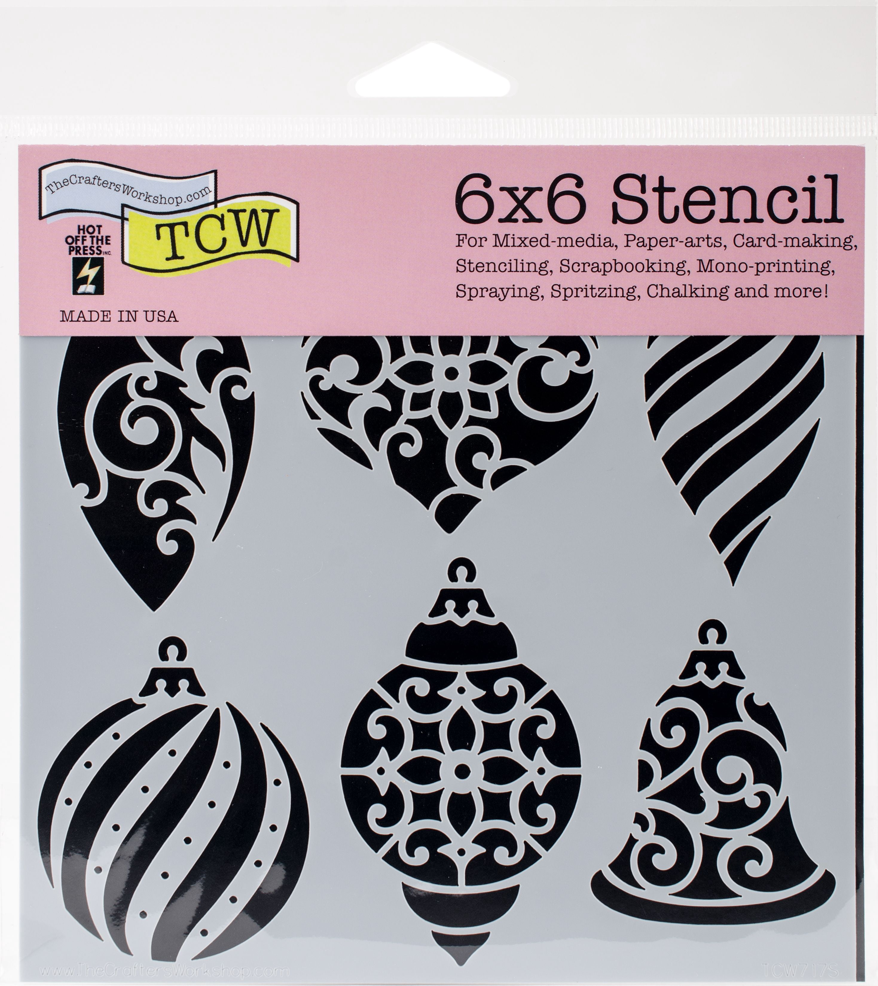 Crafter's Workshop 6x6 Inch 'Mod Spirals' Stencil Template For Mixed Media & Scrapbooking