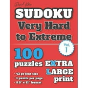 David Karn Sudoku - Very Hard to Extreme Vol 1: 100 Puzzles, Extra Large Print, 42 pt font size, 1 puzzle per page