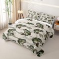 thumbnail image 3 of Feelyou Camo Largemouth Bass Fish Wildlife Twin Quilt Set for Men, Deep Ocean Twin Coverlet Set, Beige, 2 Pieces, 3 of 7