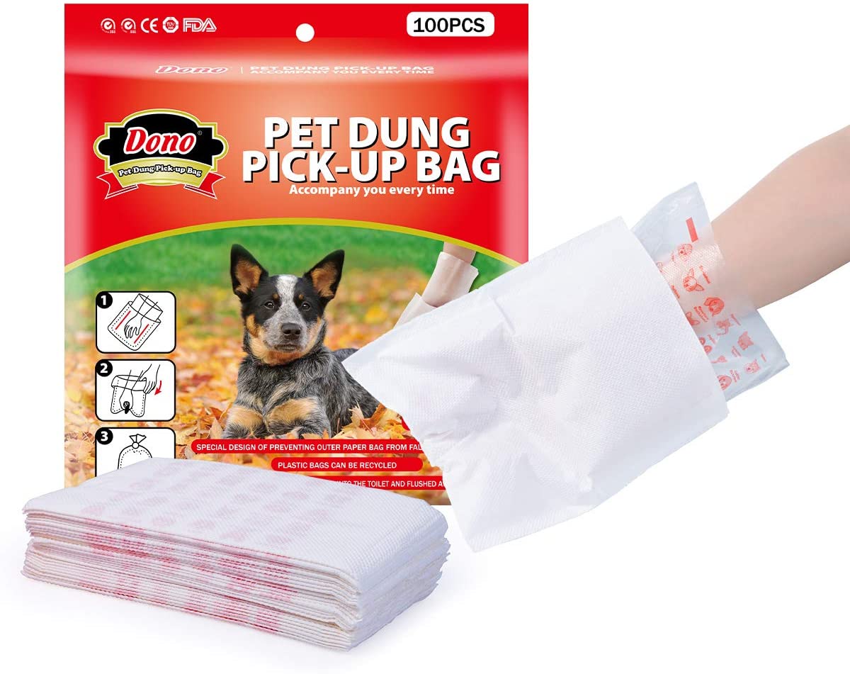 Poop Bags Flushable Dog Waste Bags Double Layers Unscented Dog Poop Pick Up Bag Thick Pooch Doggie Bags For Poop Suitable For Mushy Poo 100pcs Walmart Com