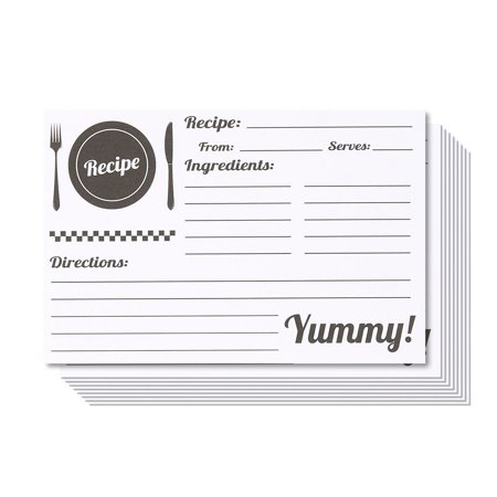 Recipe File Cards Recipe Cards – 60-Pack Blank Recipe Cards, Double-Sided, Classic Design, Perfect for Wedding, Bridal Shower, and Special Occasion, 4 x 6 Inches ()