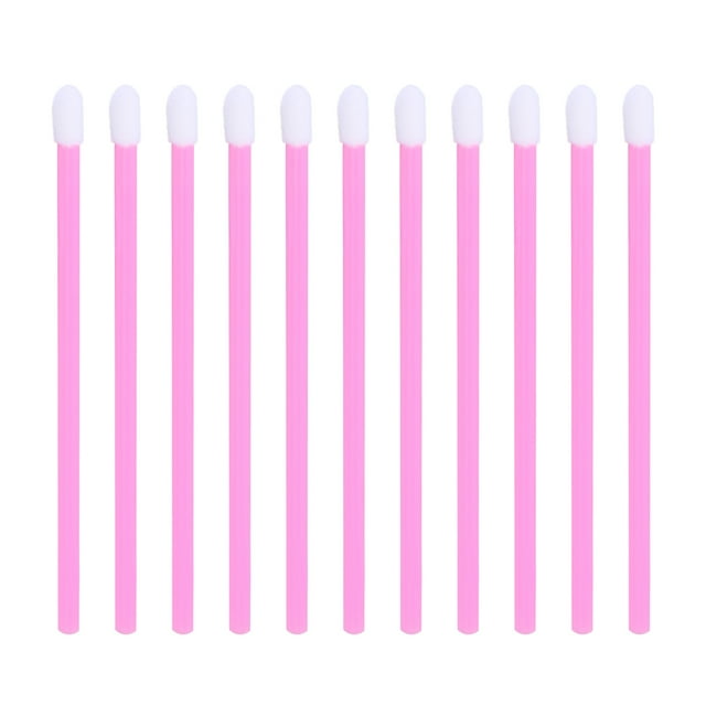 EeaseCA 200pcs Disposable Lipstick Brushes Hollow Lip Gloss Applicators Sticks Makeup Tools (Pink)