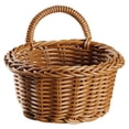 thumbnail image 1 of Cesta de almacenamiento Retro, cesta de mimbre de imitación, cesta colgante de flores para el hogar (marrón claro), 1 of 3
