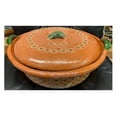 thumbnail image 1 of Made in Mexico Cazuela Raya Verde Bowl 16"X6" Grande Large Mexican Casserole Deep Dish Clay Barro with Top 4 Kilos, 1 of 1
