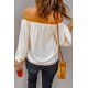 thumbnail image 1 of ABPHQTO Top de mujer con hombros descubiertos y cuello elástico blanco, 1 of 5