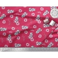 thumbnail image 3 of Soimoi Pink Heavy Satin Fabric Leaves & Ranunculus Floral Fabric Prints By Yard 54 Inch Wide, 3 of 3