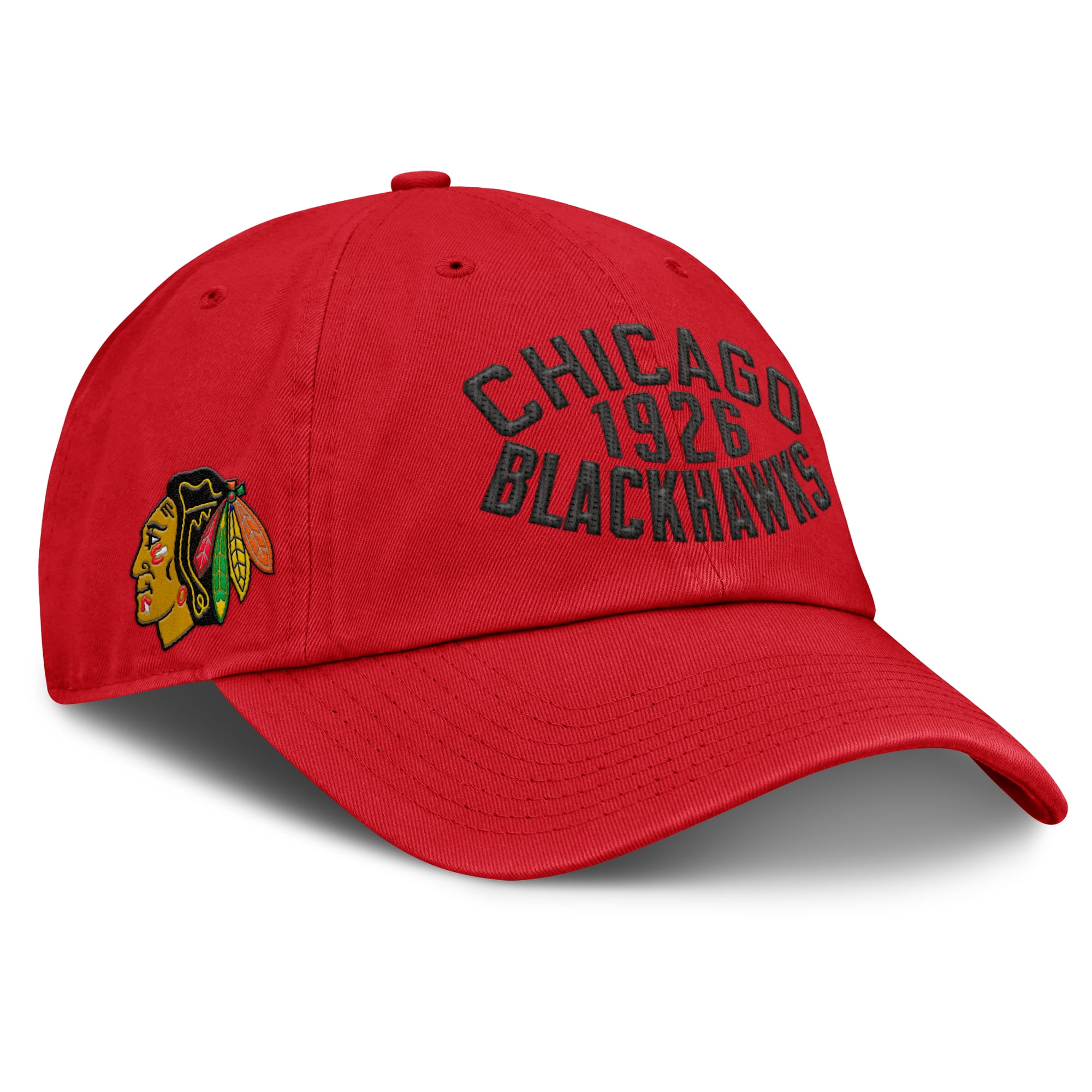 Men's Fanatics Red Chicago Blackhawks Fundamentals Archer Adjustable Hat