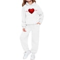 thumbnail image 1 of TaTaai Valentine's Day Kids Hoodie and Pants Set, Heart Print Two Piece Outfit, Cute Couple Matching Wear Gift, 1 of 4