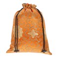 thumbnail image 1 of EeaseCA Silk Drawstring Bag Chinese Style Jewelry Pouch Storage Bag for Wedding Party (Orange, Random Pattern), 1 of 8