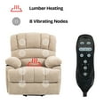 thumbnail image 4 of Hifurni Large Size Power Lift Recliner Chair, 8-Point Vibration Massage Lumbar Heating and USB Port, Beige Chenille, 4 of 5