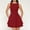 Red, variant on TACILIP Summer Dresses for Women, Women's Solid Ruffle Hem Neck Mini Dress Sleeveless Ruched Corset Short Party Dresses, Mini Dress