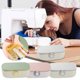 thumbnail image 1 of Caja portátil de kit de costura para adultos – Organizador de costura de plástico de doble capa con aguja e hilo, accesorios y suministros, estuche de viaje para almacenamiento, azul, 1 of 3
