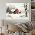 thumbnail image 2 of Designart Red Barn Scenery In Winter IV Canvas Wall Art, 2 of 5