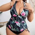 thumbnail image 2 of Delconic Womens Plus Size Bikini Swimsuit Set High Waist Backless Sexy Two Piece Bathing Suit, 2 of 4