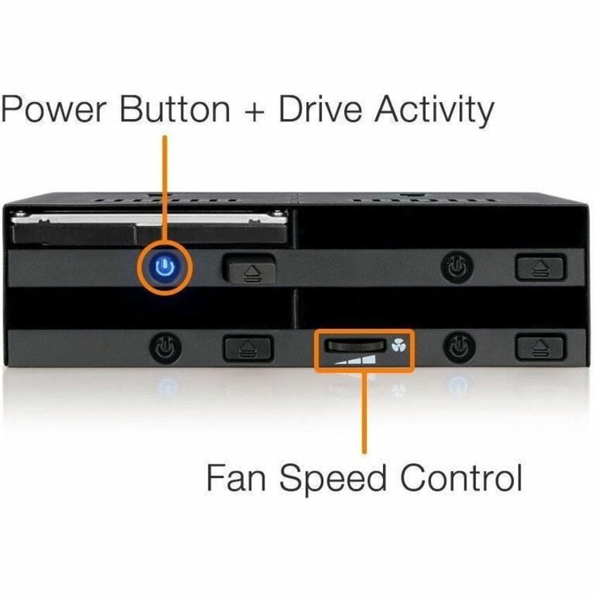 Icy Dock FlexiDOCK MB014SP-B R1 Drive Enclosure for 5.25" SATA/600, 12Gb/s SAS - SATA Host Interface - Black (mb014sp-br1)