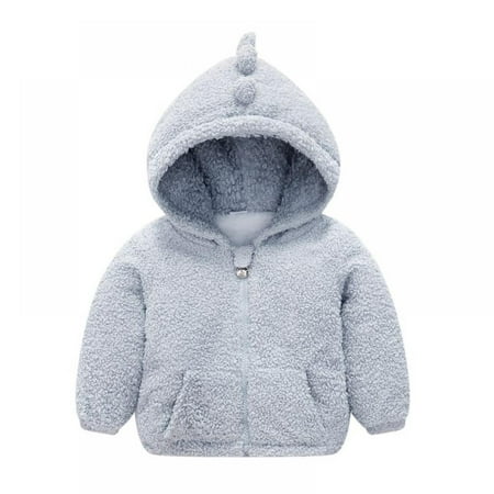 

Toddler Kids Sherpa Fleece Hoodies Jacket Zip Faux Shearling Warm Coat Boys Girls Casual Outwear