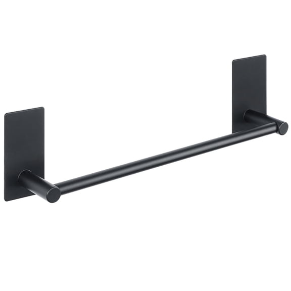 Adhesive Towel Bar 12 Inch Towel Racks for Bathroom 304 Stainless Steel,Bathroom Towel Holder No Drill, Strong Self Adhesive Towel Hanger Wall Mounted,Matte Black