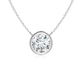 thumbnail image 1 of Angara Collier en Diamant Naturel - Collier Solitaire Rond en Diamant avec Lunette en Platine pour Femmes, 1 of 10