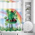 thumbnail image 2 of No Hook Shower Curtain, St. Patrick's Day Shower Curtains for Bathroom with See Through Top Window, Green Shamrock Hat Ladybirds Daisy Rainbow Waterproof & Washable Bath Curtain Extra Long 72"x84", 2 of 9