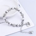 thumbnail image 4 of Guardurnaity Joyas Con cuentas Cadenas en forma de corazón Vidrio hecho a mano Elegante Amistad Brazalete Buena elasticidad para boda Ropa, zapatos y accesorios Miscelánea Blanco Guardurnaity AP009545-02, 4 of 6