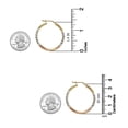 thumbnail image 4 of LeCalla 925 Sterling Silver Jewelry Three-Tone Diamond-Cut Hoop Earrings for Women and Teen 35MM, 4 of 7