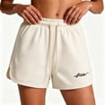 thumbnail image 4 of Women Casual Sweat Shorts Side Split Solid Shorts Elastic Drawstring Short Pants High Waist Lounge Shorts Loose Comfy Athletic Shorts Trendy Soft Summer Outfits Daily Workout Gym Running, 4 of 5