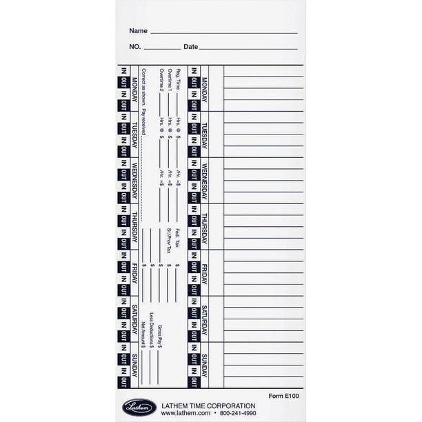 Lathem Universal Time Cards Walmart Walmart