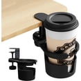 thumbnail image 1 of Cup Holder Clamp with 360° Rotation, Adjustable Hidden Drink Holder for Office Gaming Study Desk Chair Arm Recliner Compatible with Universal Cup, Bottles, 1 of 7