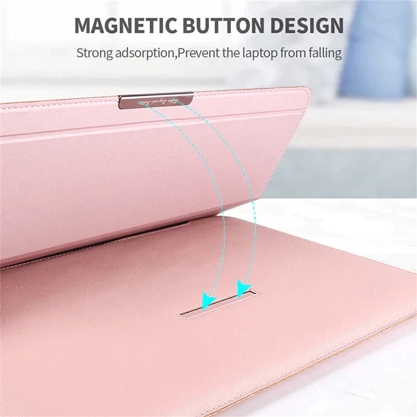 Laptop Sleeve with Stand 13-14 Inch Leather Laptop Case with Mouse Pad Notebook Computer Protective Cover Slim Bag