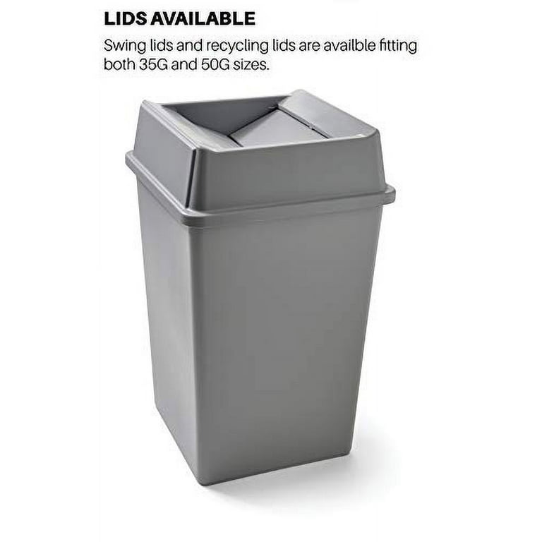 Commercial trash can Rubbermaid Untouchable lid gray