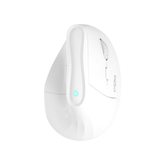 KYSONA Ergonomic Vertical Wireless Mouse, 57° Tilt Design, Bluetooth & 2.4G, Silent Click, 5 Buttons, Compatible with Windows, macOS, iPadOS, White