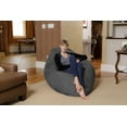 thumbnail image 4 of Chill Sack Bean Bag Pillow, Memory Foam Lounger with Microsuede Cover, Kids, Adults, 7.5 ft, Charcoal, 4 of 10