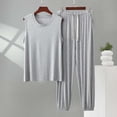 thumbnail image 2 of Men's Modal Sleepwear Sets Sleeveless Tank Top with Matching Pajama Pants Soft Comfortable Loungewear for Big Men Size 5XL Silver, 2 of 5