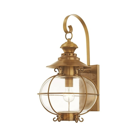 Livex Lighting Harbor Outdoor Wall Lantern in Flemish Aged Brass