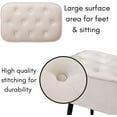 thumbnail image 5 of BirdRock Home Tufted Curve Ottoman - Velvet Foot Stool - Tan, 5 of 9