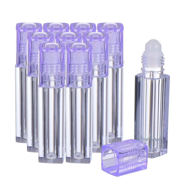 EeaseCA 10pcs Plastic Roller Bottle Essential Oil Bottle Roll-on Bottle Lip Gloss Bottle
