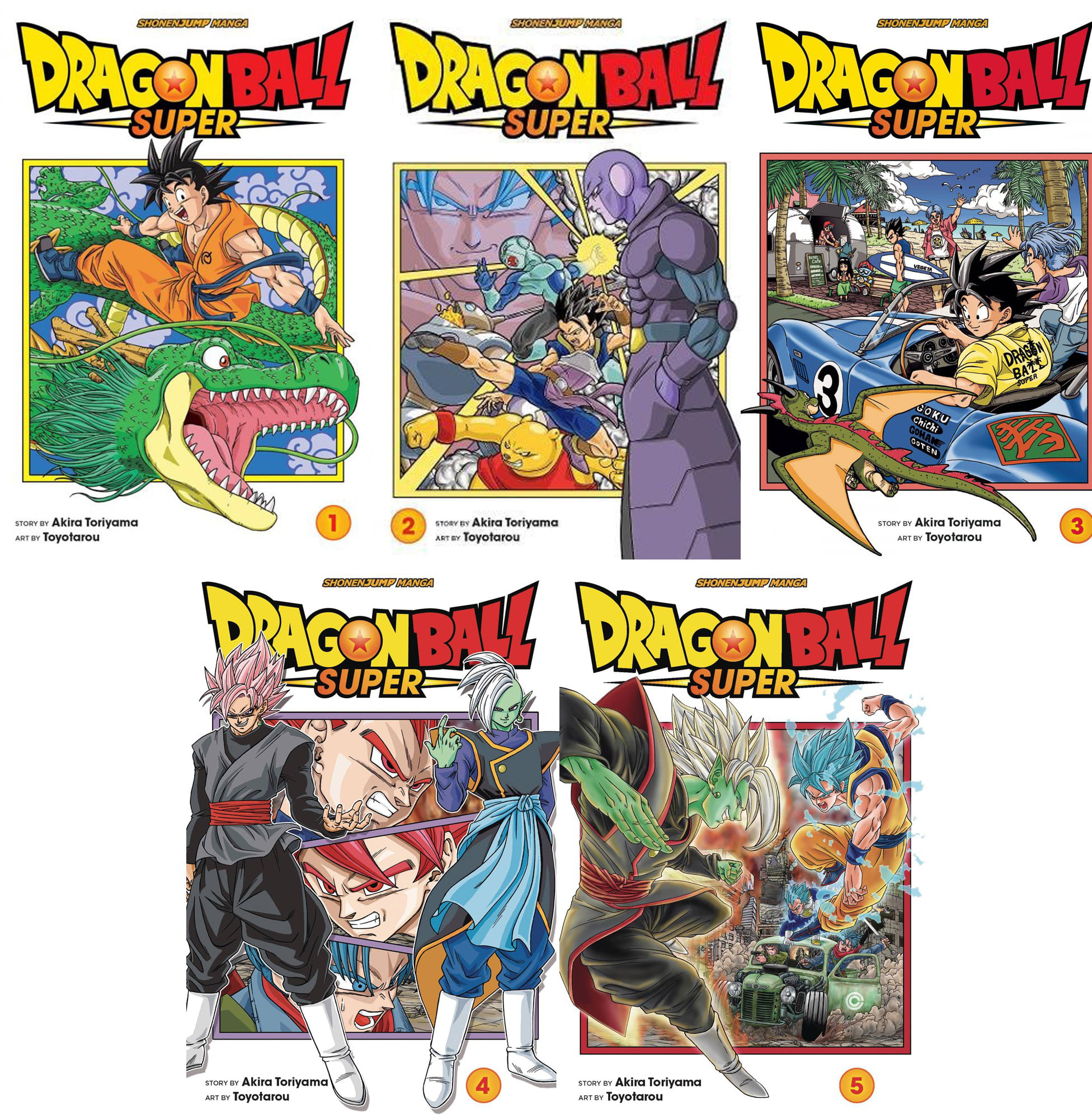 Viz Media Dragon Ball Super Volumes 1 5 Manga Trade Paperback Lot Walmart Com Walmart Com