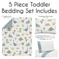 thumbnail image 3 of Sweet Jojo Designs Watercolor Dinosaur Dino Boy Toddler Bed Comforter Bedding Set 5 Piece, 3 of 6