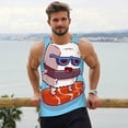 thumbnail image 6 of Daiia Sushi Salmon Surfing Printed Men's Quick Dry Fit Muscle Tank Top Slim-Fit Tank Workout Tank Top Lightweight Sports Tank Top-3X-Large, 6 of 7